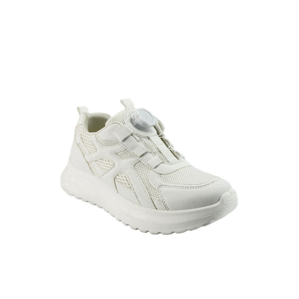 Picture of FOOTSPOT-白色旋轉鈕扣免繫鞋帶透氣網面運動鞋 (FOOTSPOT – White Breathable Mesh Sneakers with Twist Lock No-Tie Laces)